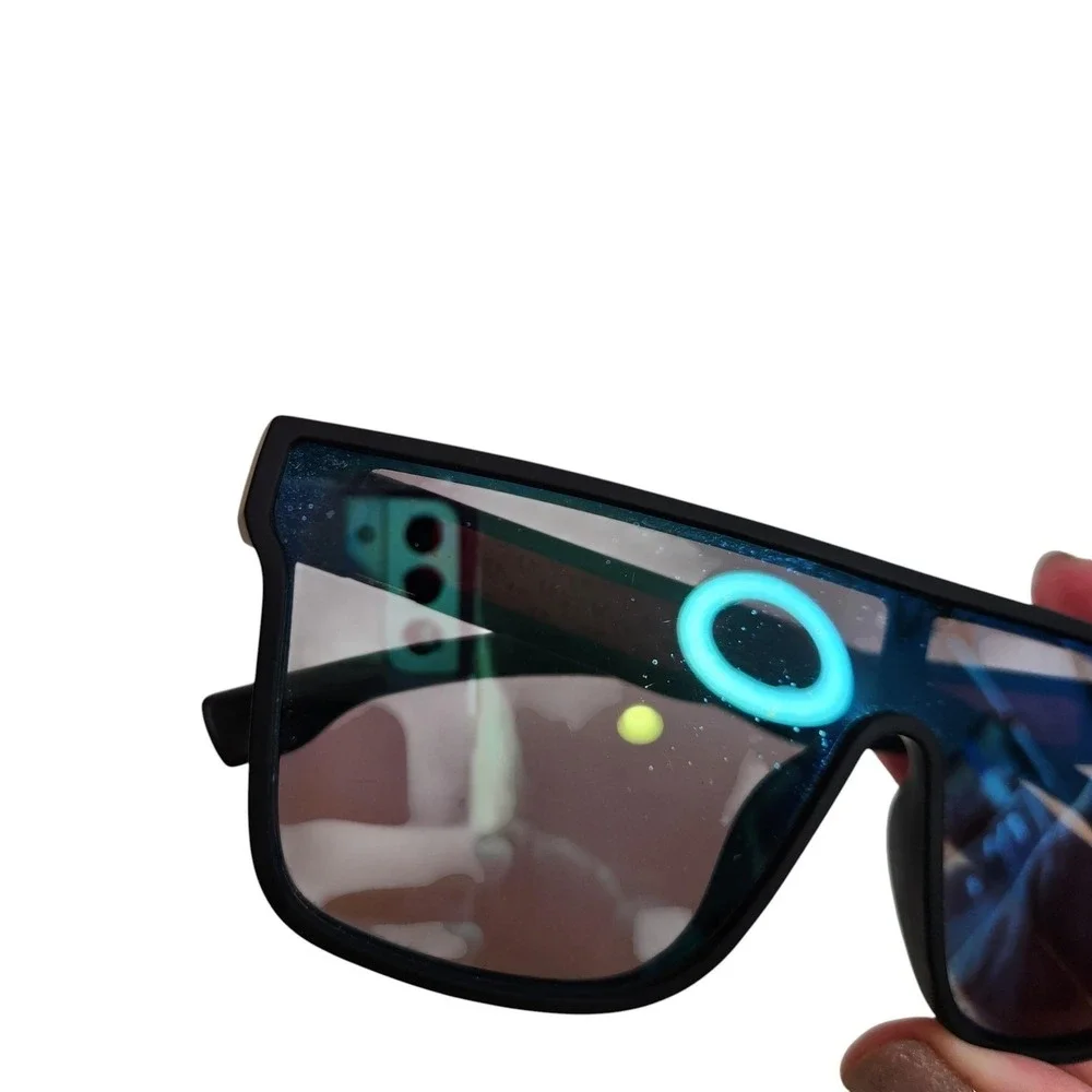 TRUE RELIGION Sunglasses Mens Black Blue Shield Mirrored Reflective TRM1799
